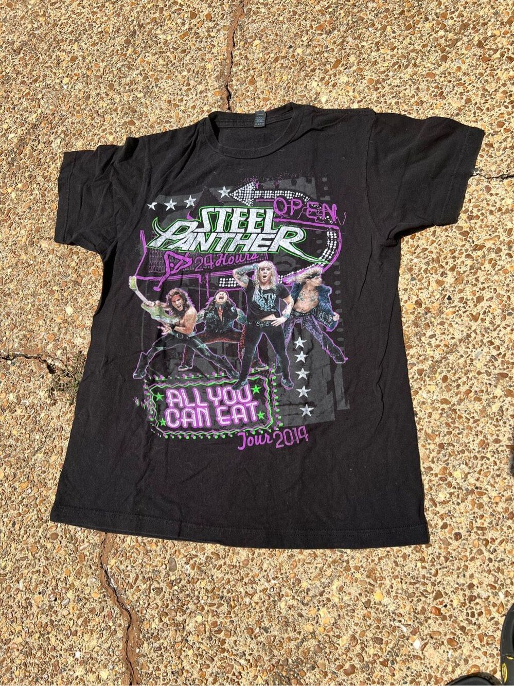 Steel Panther all you can eat vintage 2014-2015 tour t shirt black rare M rock